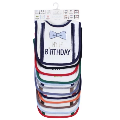 Little Treasure Baby Boy Cotton Bibs 12pk, Holiday Bow Ties, One Size 3 Little Treasure Baby Boy Cotton Bibs 12pk, Holiday Bow Ties, One Size