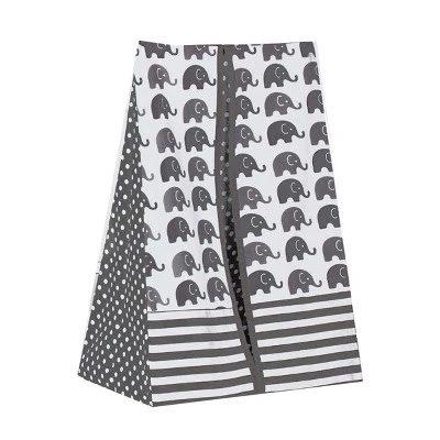 Bacati - Elephants White/Gray 4 Pc Crib Bedding Set With Diaper Caddy 8 Bacati - Elephants White/Gray 4 Pc Crib Bedding Set With Diaper Caddy - Image 6