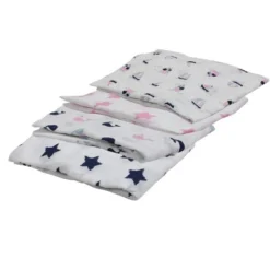 Bacati - Little Sailor Blue/Navy/Pink Girls Muslin Swaddling Blankets Set Of 4 -Graco Sales GUEST e563865a 540e 425d a329 d96efe9633e0