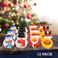 Fun Express Vinyl Holiday Rubber Duckies Party Favors, Children's Birthday Bash, Holiday Celebrations, 12pcs -Graco Sales GUEST e6d18fdc 2b55 4327 8119 c6c35f052607