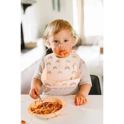 Loulou Lollipop Printed Silicone Bib - Rainbow 3 Loulou Lollipop Printed Silicone Bib - Rainbow