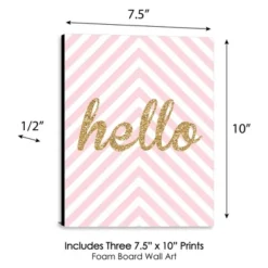 Big Dot Of Happiness Hello Little One - Pink And Gold - Baby Girl Nursery Wall Art & Kids Room Decor - Gift Ideas - 7.5 X 10 Inches - Set Of 3 Prints -Graco Sales GUEST e98e38a7 27c8 446b 96c0 4b60e7419605