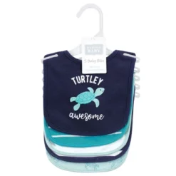 Hudson Baby Infant Boys Cotton Bibs, Sea Turtle, One Size