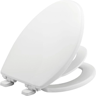 Mayfair By Bemis Little2Big Never Loosens Elongated Plastic Children's Potty Training Toilet Seat With Slow Close Hinge - White 3 Mayfair By Bemis Little2Big Never Loosens Elongated Plastic Children's Potty Training Toilet Seat With Slow Close Hinge - White