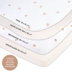 Ely's & Co. Baby Fitted Sheet 100% Combed Jersey Cotton Mauve Tulip + Stripes -Graco Sales GUEST eb71f899 ef2b 4b66 9699 5c20ed87182f