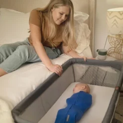 SwaddleMe Beginnings Bassinet Select - Compact Fold Multi-Position Baby Bassinet With Air Flow Mattress - Gray Tweed -Graco Sales GUEST ec599802 f6c9 444d 9849 11cbeb50b72d