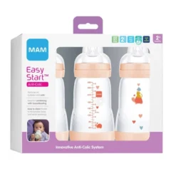 MAM Easy Start Anti-Colic Baby Bottles 2m+ - 9oz/3pk - Girl