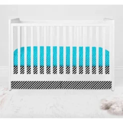Bacati - Love Aztec Print Black Turquoise 6 Pc Crib Bedding Set With Long Rail Guard Cover -Graco Sales GUEST ed0e2871 4931 4987 9b36 b972b429d62e