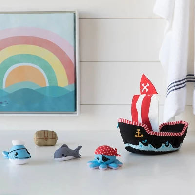 Manhattan Toy Neoprene Pirate Ship 5 Piece Floating Spill N Fill Bath Toy With Quick Dry Sponges And Squirt Toy 6 Manhattan Toy Neoprene Pirate Ship 5 Piece Floating Spill N Fill Bath Toy With Quick Dry Sponges And Squirt Toy - Image 4