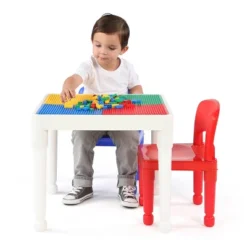 3pc 2 In 1 Square Activity Table With 2 Chairs Blue/Red - Humble Crew -Graco Sales GUEST ee15a857 96d7 4765 9490 bdb63ffd9cd7