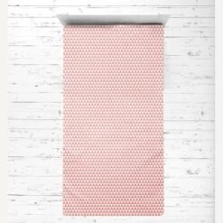 Bacati - Olivia Triangles Coral Muslin 3 Pc Toddler Bed Sheet Set