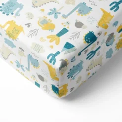 Bacati - Little Dino Boys Teal/Yellow Muslin 6 Pc Crib Bedding Set With Crib Musical Mobile 12 Bacati - Little Dino Boys Teal/Yellow Muslin 6 Pc Crib Bedding Set With Crib Musical Mobile -Graco Sales GUEST f1511152 75fb 43ce aa58 631f1c17ef00