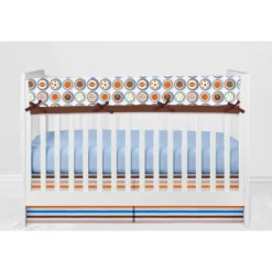 Bacati - Mod Sports Blue Orange Chocolate 6 Pc Crib Bedding Set With Long Rail Guard Cover -Graco Sales GUEST f2de8baa ff4d 4eba 8296 b57f34cc5060