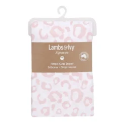 Lambs & Ivy Signature Pink/White Leopard Organic Cotton Fitted Crib Sheet -Graco Sales GUEST f8108790 a437 498e 965f c2029ca4cdd1