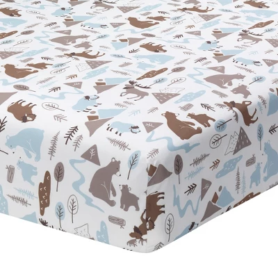 Lambs & Ivy Big Sky Blue/Brown Woodland Animals 4-Piece Baby Crib Bedding Set 4 Lambs & Ivy Big Sky Blue/Brown Woodland Animals 4-Piece Baby Crib Bedding Set - Image 2