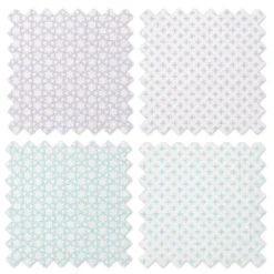 Bacati - Petals/Floral Muslin Swaddling Blankets Set Of 4 Aqua/Lilac -Graco Sales GUEST f8da7074 81ac 4f09 97a3 9617a3614f67