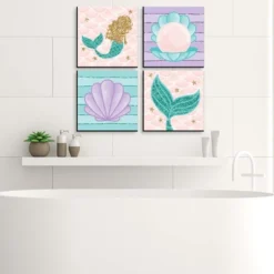 Big Dot Of Happiness Let's Be Mermaids - Kids Room, Nursery Decor And Home Decor - 11 X 11 Inches Nursery Wall Art - Set Of 4 Prints For Baby's Room -Graco Sales GUEST f91506a9 0f86 4bc2 a987 77d4396d342b