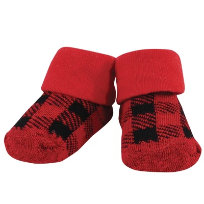 Hudson Baby Infant Boy Cotton Bib And Sock Set, Baby Bear Plaid 8 Hudson Baby Infant Boy Cotton Bib And Sock Set, Baby Bear Plaid - Image 6