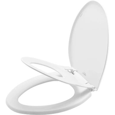 Mayfair By Bemis Little2Big Never Loosens Elongated Plastic Children's Potty Training Toilet Seat With Slow Close Hinge - White 6 Mayfair By Bemis Little2Big Never Loosens Elongated Plastic Children's Potty Training Toilet Seat With Slow Close Hinge - White - Image 4