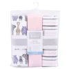 Hudson Baby Infant Girl Quilted Cotton Swaddle Wrap 3pk, Pink Safari, 0-3 Months