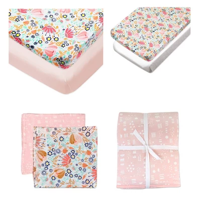 Honest Baby Organic Cotton Bedding Set - Flower Power - 7pc 4 Honest Baby Organic Cotton Bedding Set - Flower Power - 7pc - Image 2