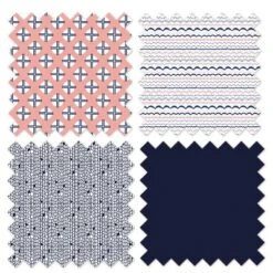 Bacati - Olivia Coral Navy 3 Pc Crib Bedding Set -Graco Sales GUEST ff65967e ea27 4f97 ae36 aae31a101003