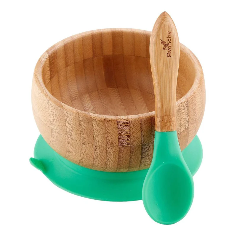 Graco Sales -Graco Sales avanchy bamboo suction baby bowl spoon green